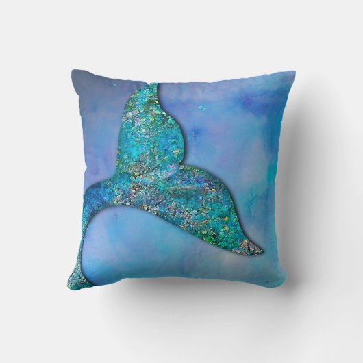 Sparkly Ocean Mermaid Fin Tail Enchanted Kussen (Achterkant)