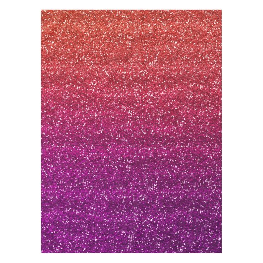 Sparkly Oranje en Paars gradiënt Glitter Tafelkleed (Voorkant)