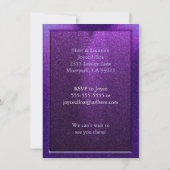 Sparkly Paars 40th Birthday Party Invitation Kaart (Achterkant)