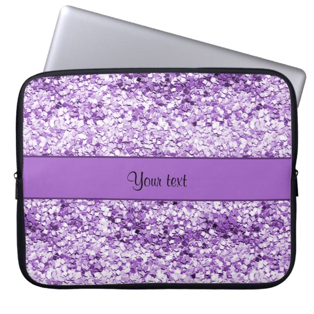 Sparkly Paars Glitter Laptop Sleeve (Voorkant)