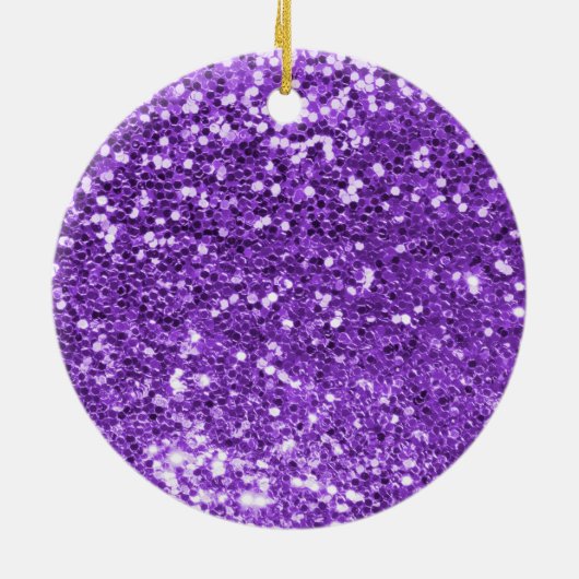 Sparkly Paars Glitter Silver Foil Monogram Keramisch Ornament (Achterkant)