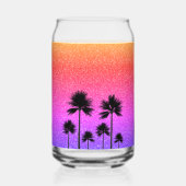 Sparkly Palm Trees Personalized Blikvorm Glas (Achterkant)
