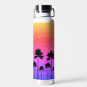 Sparkly Palm Trees Personalized Waterfles (Achterkant)