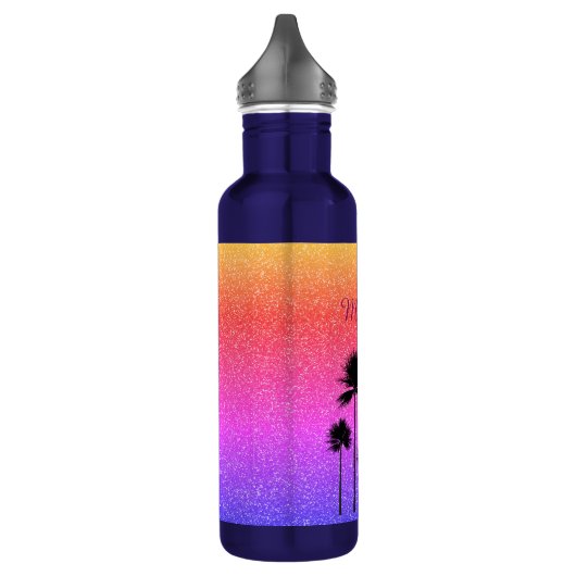 Sparkly Palm Trees Personalized Waterfles (Links)