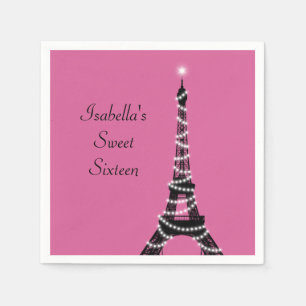 Sparkly Parisian Sweet Sixteen Napkin Servetten