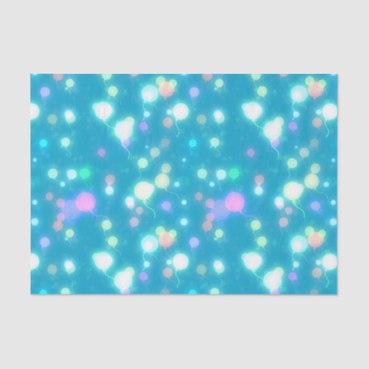 Sparkly Party Balloons Blue Tissuepapier (Voorkant)
