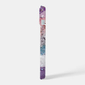Sparkly Pastel Paarse, Blauwe, Roze & Zilveren Gli iPhone 15 Hoesje (Linkerkant)