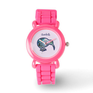Sparkly Pāua Kiwi Bird, met Custom Name Watch Horloge
