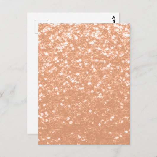 Sparkly peach faux sparkles kleur van het jaar 202 briefkaart (Voorkant / Achterkant)
