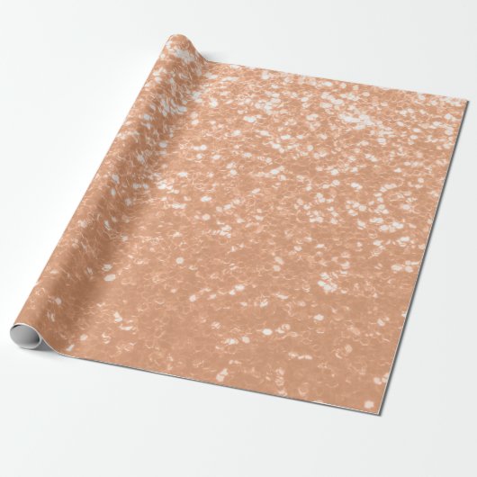 Sparkly peach faux sparkles kleur van het jaar 202 cadeaupapier (Uitgerold)