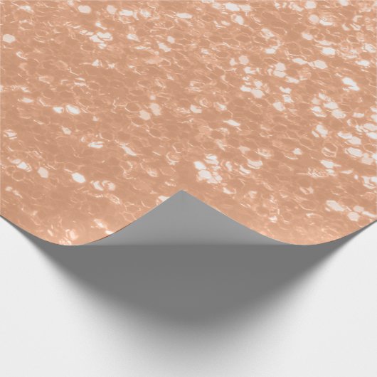 Sparkly peach faux sparkles kleur van het jaar 202 cadeaupapier (Hoek)