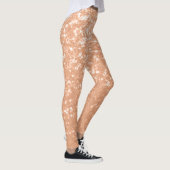 Sparkly peach faux sparkles kleur van het jaar 202 leggings (Rechts)