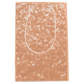Sparkly peach faux sparkles kleur van het jaar 202 medium cadeauzakje (Voorkant)