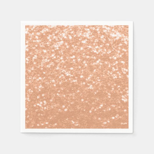 Sparkly peach faux sparkles kleur van het jaar 202 servet (Voorkant)