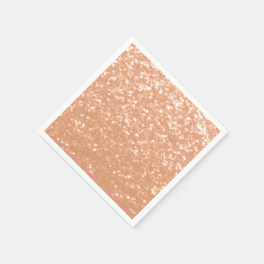 Sparkly peach faux sparkles kleur van het jaar 202 servet (Hoek)