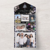 Sparkly Persoonlijke familiefoto's kerstkaart All In One Uitnodiging (Binnen)