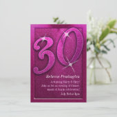 Sparkly Pink 30 et Flirty Invitations d'anniversai (Debout devant)