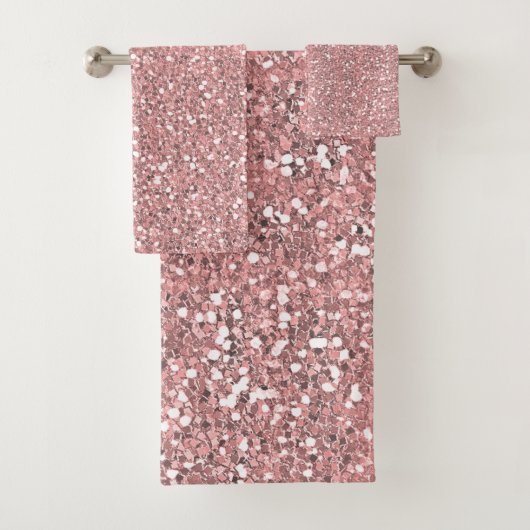 Sparkly Pink Glitter Bad Handdoek (Insitu)