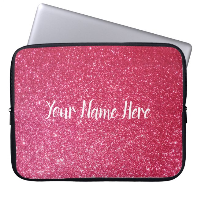 Sparkly Pink Glitter Design  Laptop Sleeve (Voorkant)