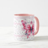 Sparkly Pink Glitter Fairy Butterfly Mok (Voorkant rechts)