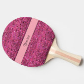Sparkly Pink Glitter Tafeltennisbatje (Zijkant)