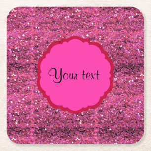 Sparkly Pink Glitter Vierkante Kartonnen Onderzetter