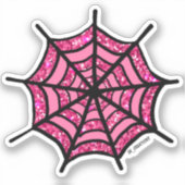 Sparkly Pink Spider Web Sticker (Voorkant)