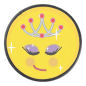 Sparkly Princess Emoticon Hockey Puck (Voorkant)