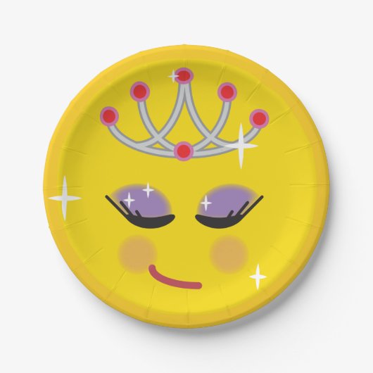 Sparkly Princess Emoticon Papieren Bordje (Voorkant)