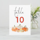 Sparkly Pumpkins Florals Weddenschap Table Number (Staand voorkant)