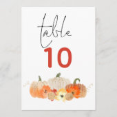 Sparkly Pumpkins Florals Weddenschap Table Number (Voorkant)