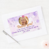 Sparkly Purple Photo Girls Birthday Party Rechthoekige Sticker (Envelop)
