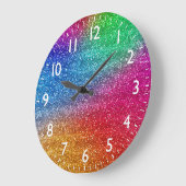 Sparkly Rainbow Gradient Glitter Grote Klok (Hoek)