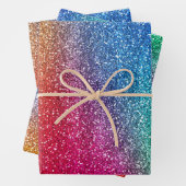 Sparkly Rainbow Gradient Glitter Inpakpapier Vel (In situ)