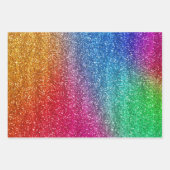 Sparkly Rainbow Gradient Glitter Inpakpapier Vel (Voorkant)