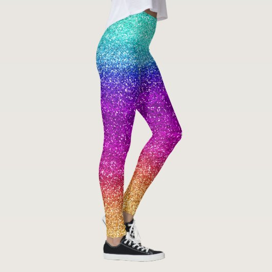 Sparkly Rainbow Gradient Glitter Leggings (Rechts)