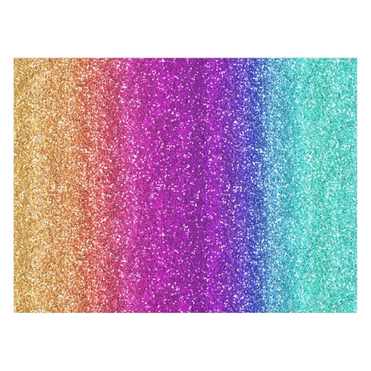 Sparkly Rainbow Gradient Glitter Tafelkleed (Voorkant (Horizontaal))