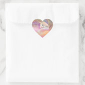 Sparkly Rainbow Universe Unicorn Hart Sticker (Tas)