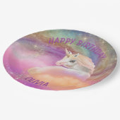 Sparkly Rainbow Universe Unicorn Papieren Bordje (Gekanteld)