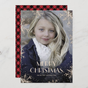 Sparkly Red Buffalo Pset Kaarten voor kerstmis