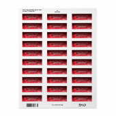Sparkly Red Christmas Bauble Retouradreslabel Etiket (Full Sheet)
