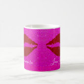 Sparkly Red Lips Roze Glitter houdt van meer scrip Koffiemok (Center)