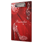 Sparkly Red Music Note & Stiletto Hiel Klembord (Links)