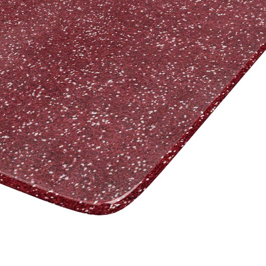 Sparkly Red & Silver Glitter Snijplank (Hoek)