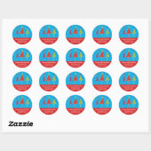 Sparkly Retro Bomen Ronde Sticker (Vel)