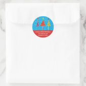 Sparkly Retro Bomen Ronde Sticker (Tas)