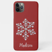 Sparkly Rode Monogram iPhone Case (Achterkant)