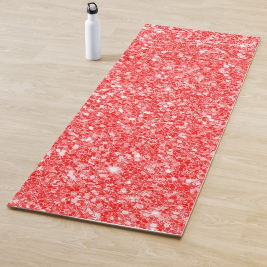 Sparkly rood en wit glitterpatroon yogamat (In situ)