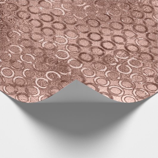 Sparkly Roos Gold Circles Roze Luxe Sparkle Cadeaupapier (Hoek)