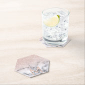 Sparkly Roos Gold Glitter Marble Ombre Kartonnen Onderzetters (Insitu)
